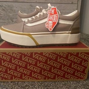 New VANS Old School Stacked Trainers - Canvas Cobblestone